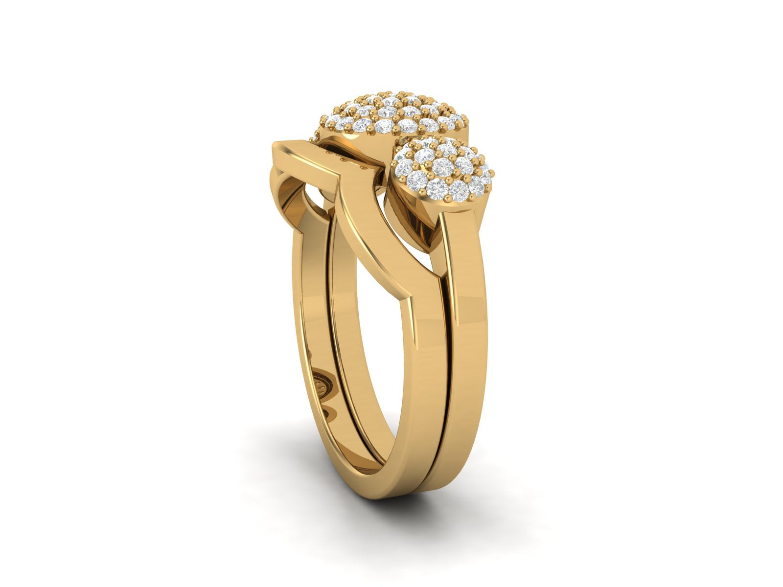 White CZ Three-Stone Cluster Ring - Sterling Silver