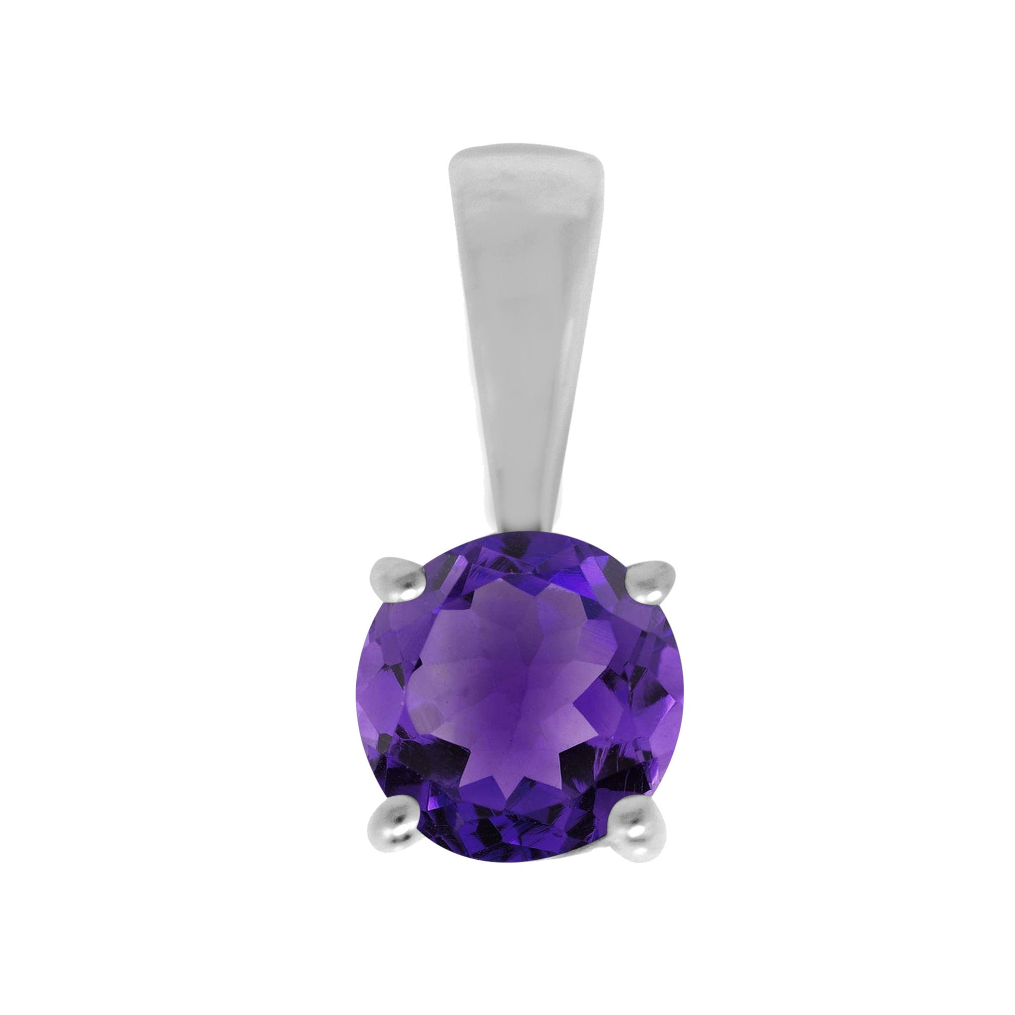 Multi Stone Round Solitaire Pendant - Sterling Silver