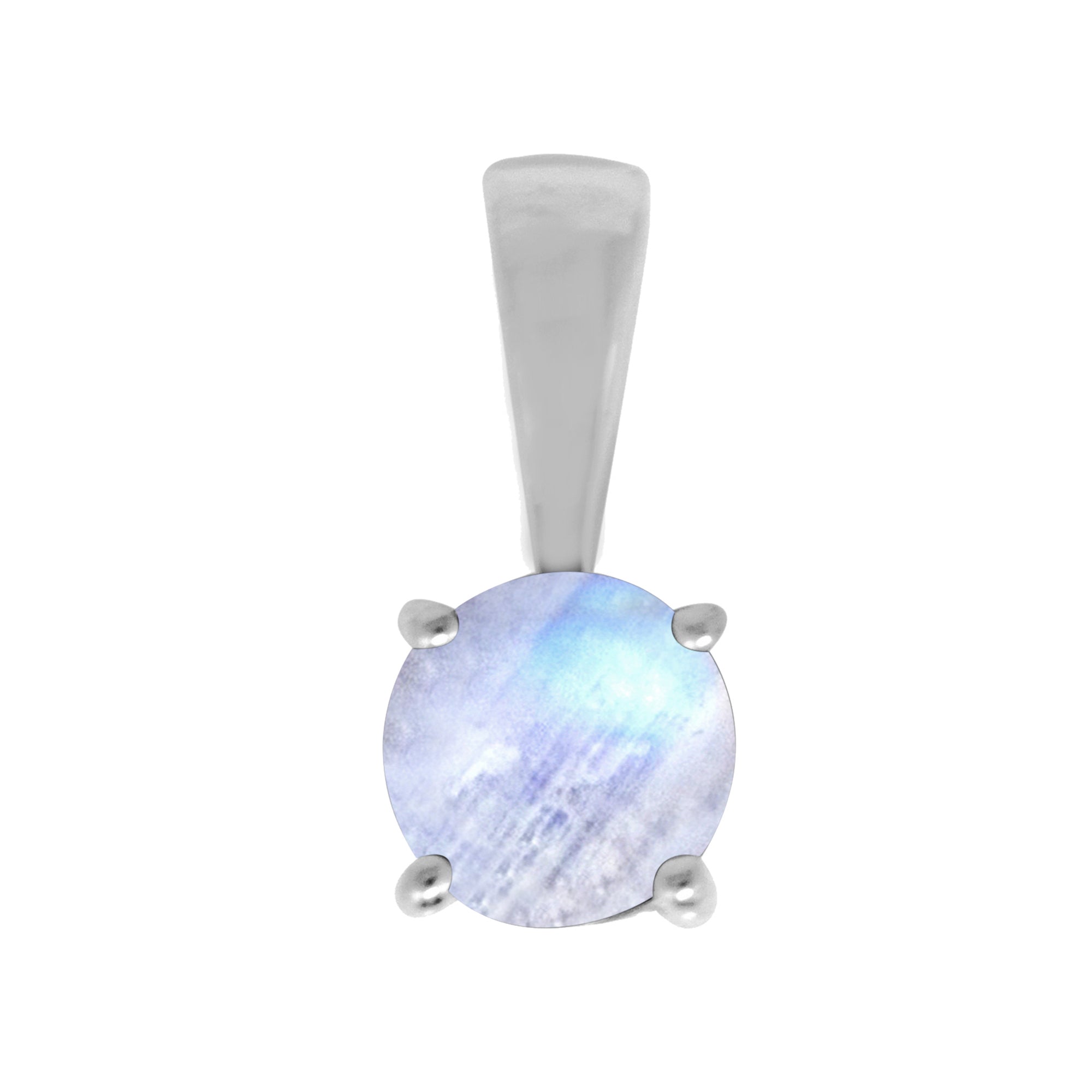 Multi Stone Round Solitaire Pendant - Sterling Silver