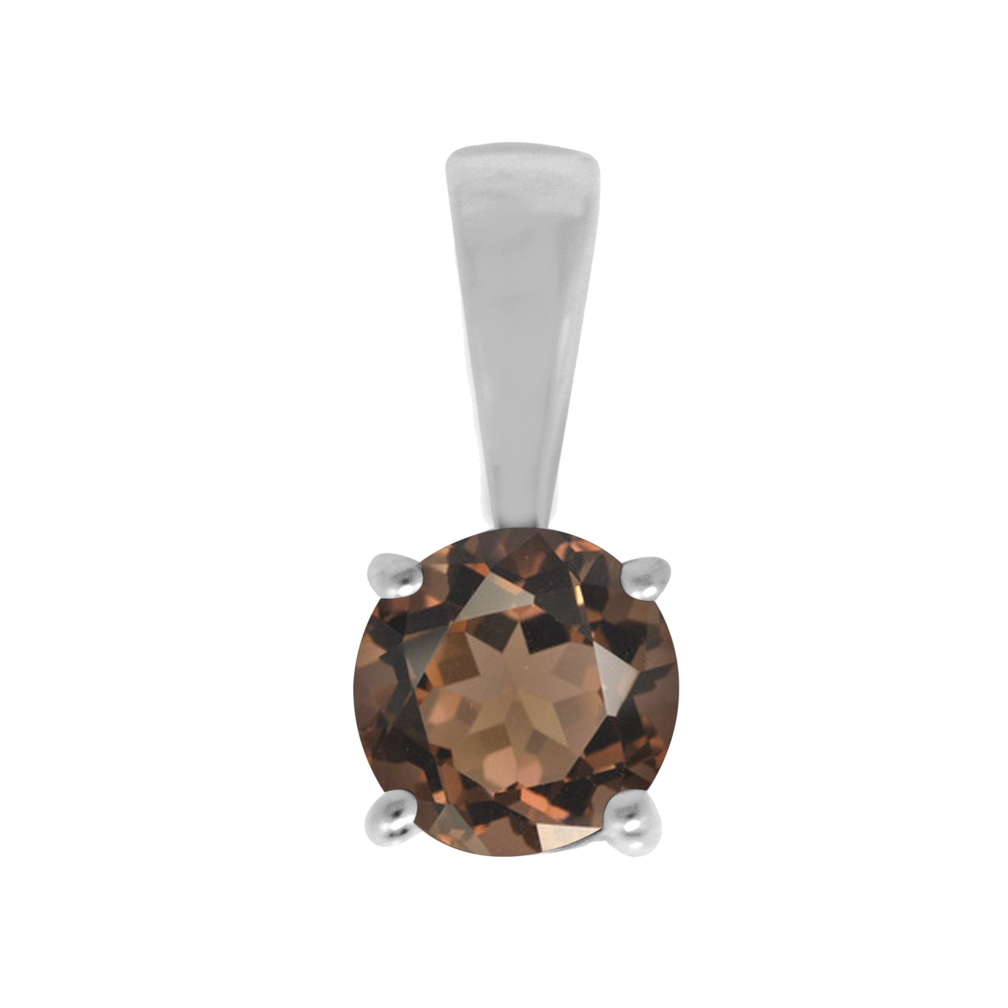 Multi Stone Round Solitaire Pendant - Sterling Silver