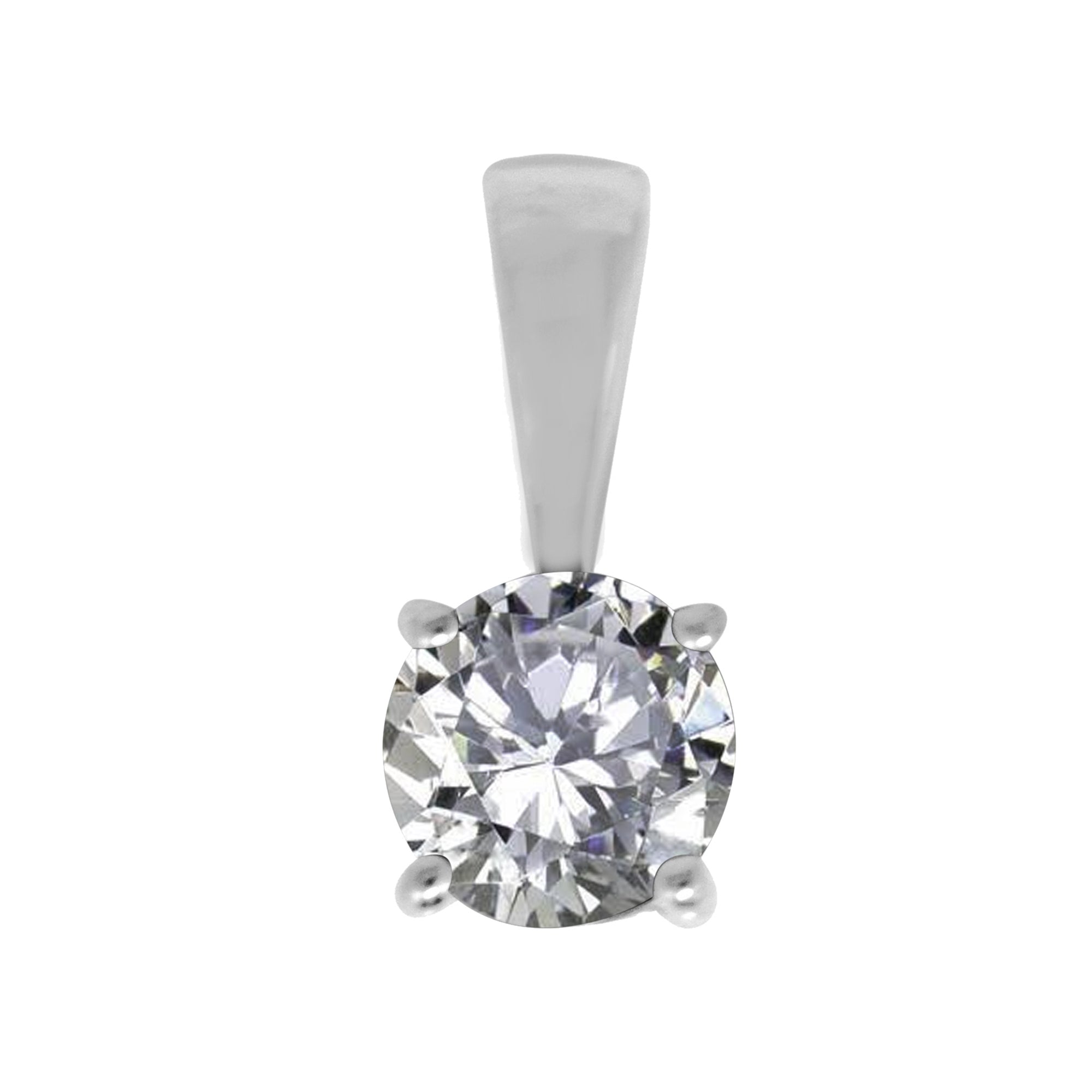 Multi Stone Round Solitaire Pendant - Sterling Silver