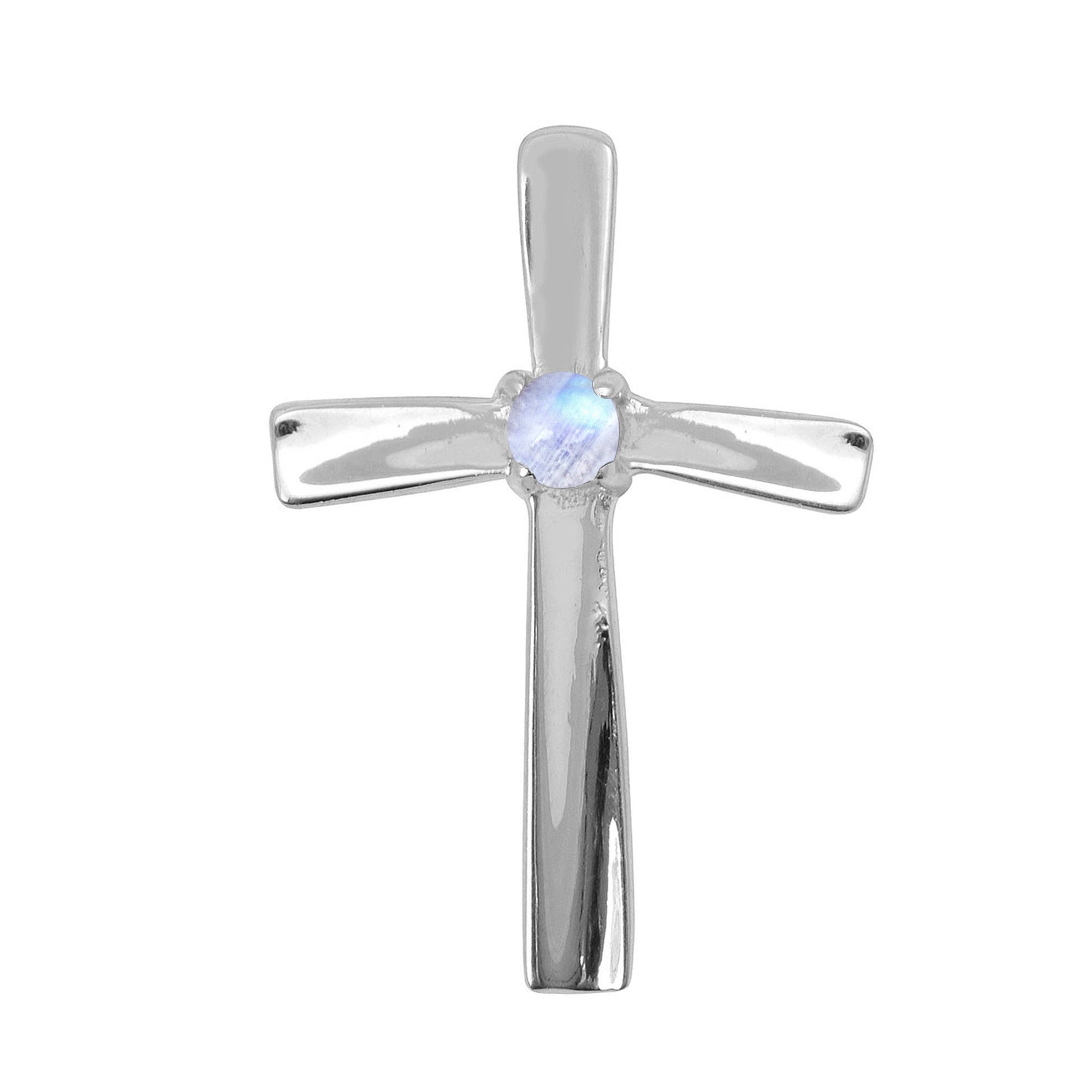 Multi Stone Christian Cross Pendant -Sterling Silver