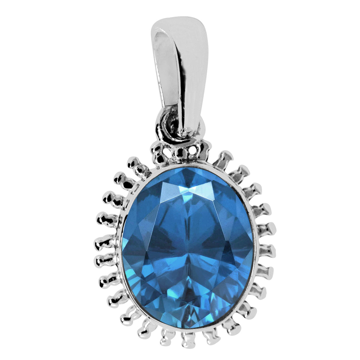 Solitaire Oval Cut Multi Choice Gemstone Pendant