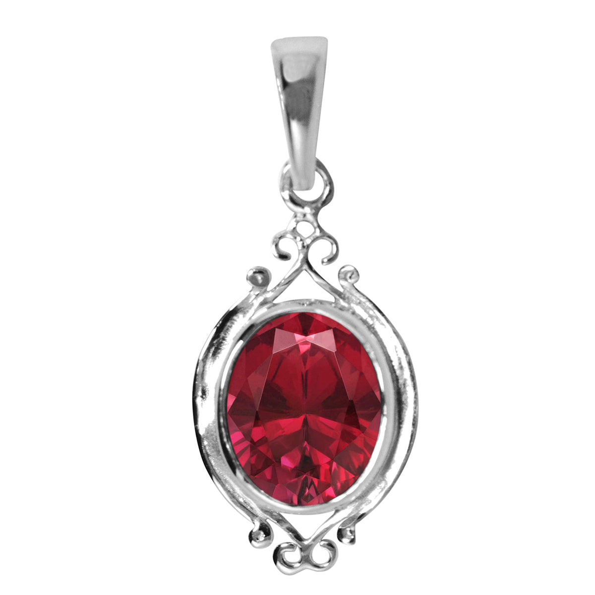 Art Deco Round Cut Multi Choice Gemstone Pendant
