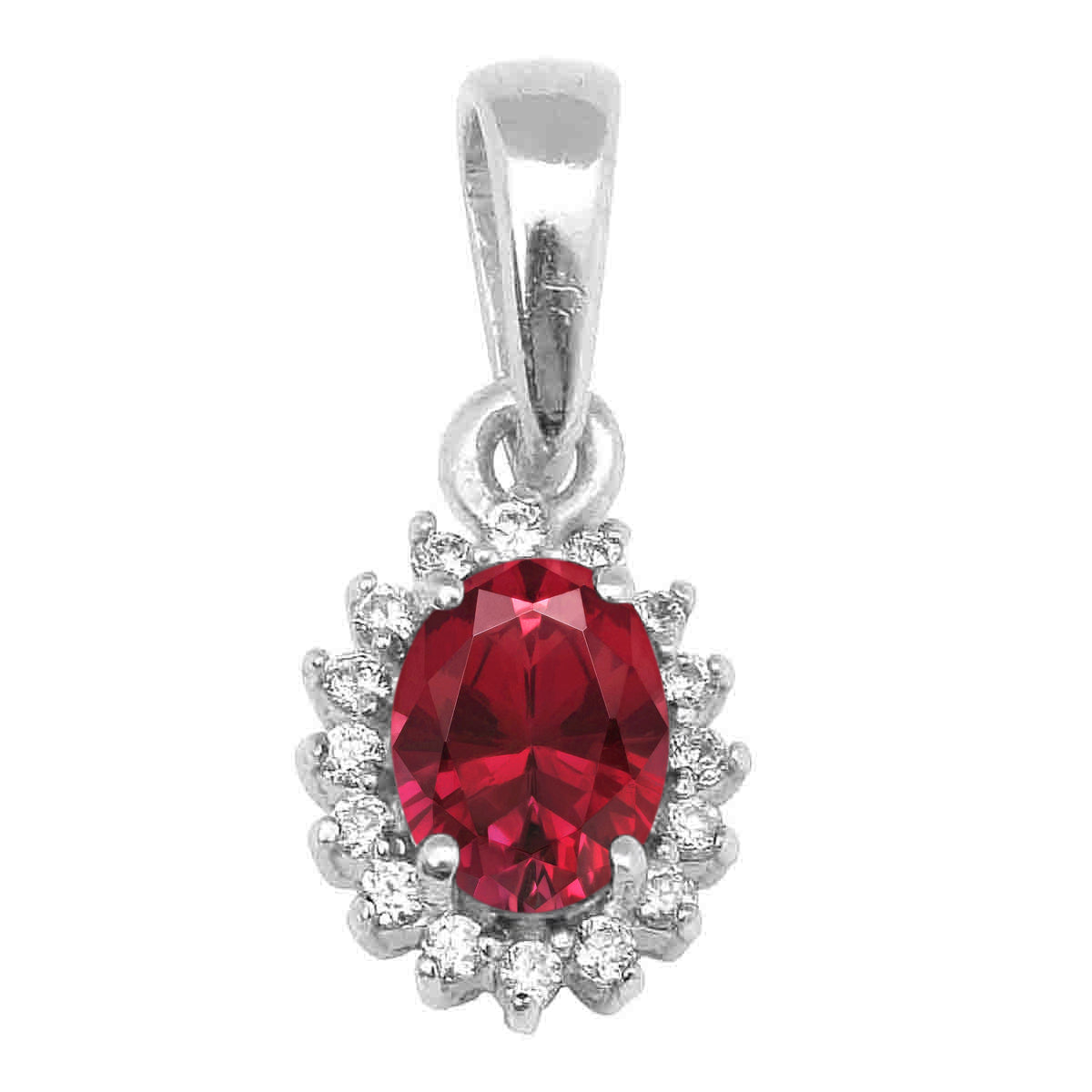 Solitaire Accents Oval Cut Multi Choice Gemstone Pendant