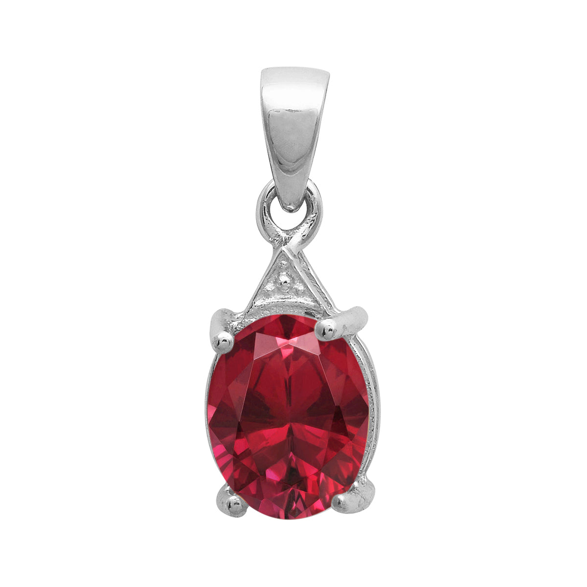 Solitaire Oval Cut Multi Choice Gemstone Pendant