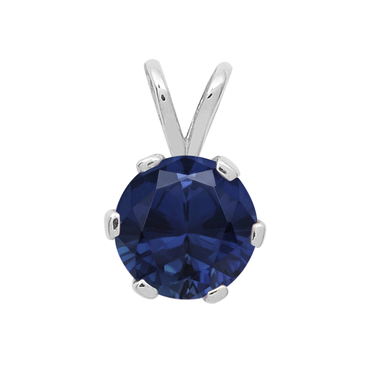 Multi-Stone Round Solitaire Pendant – Sterling Silver