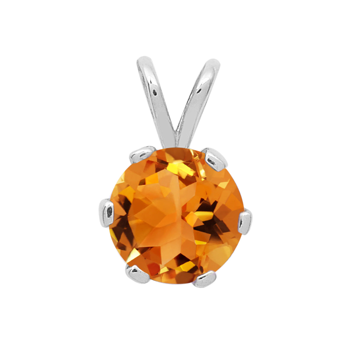 Multi-Stone Round Solitaire Pendant – Sterling Silver