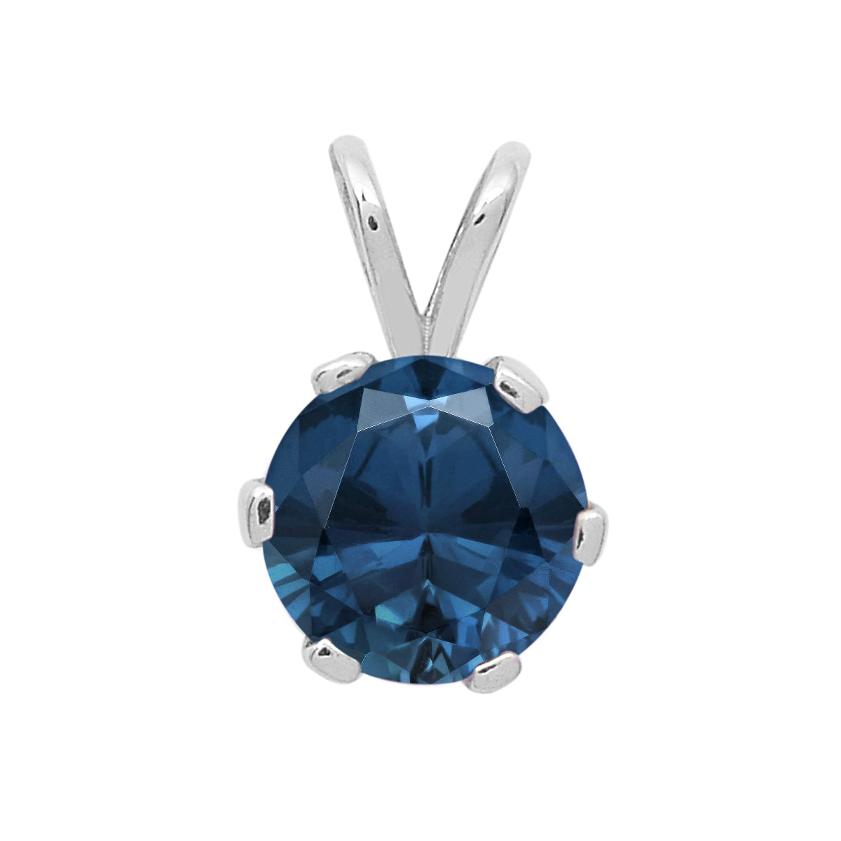 Multi-Stone Round Solitaire Pendant – Sterling Silver
