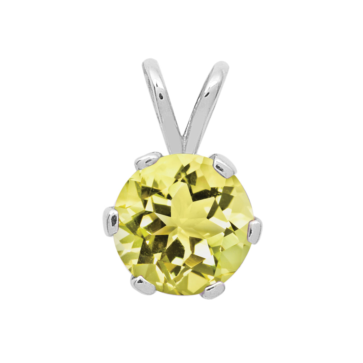 Multi-Stone Round Solitaire Pendant – Sterling Silver