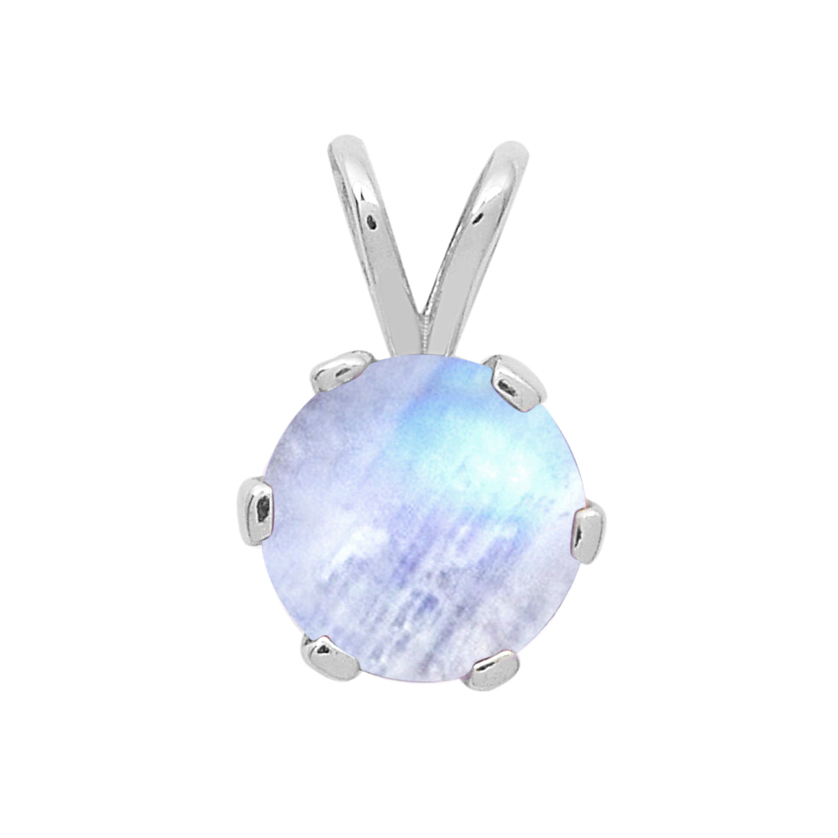 Multi-Stone Round Solitaire Pendant – Sterling Silver