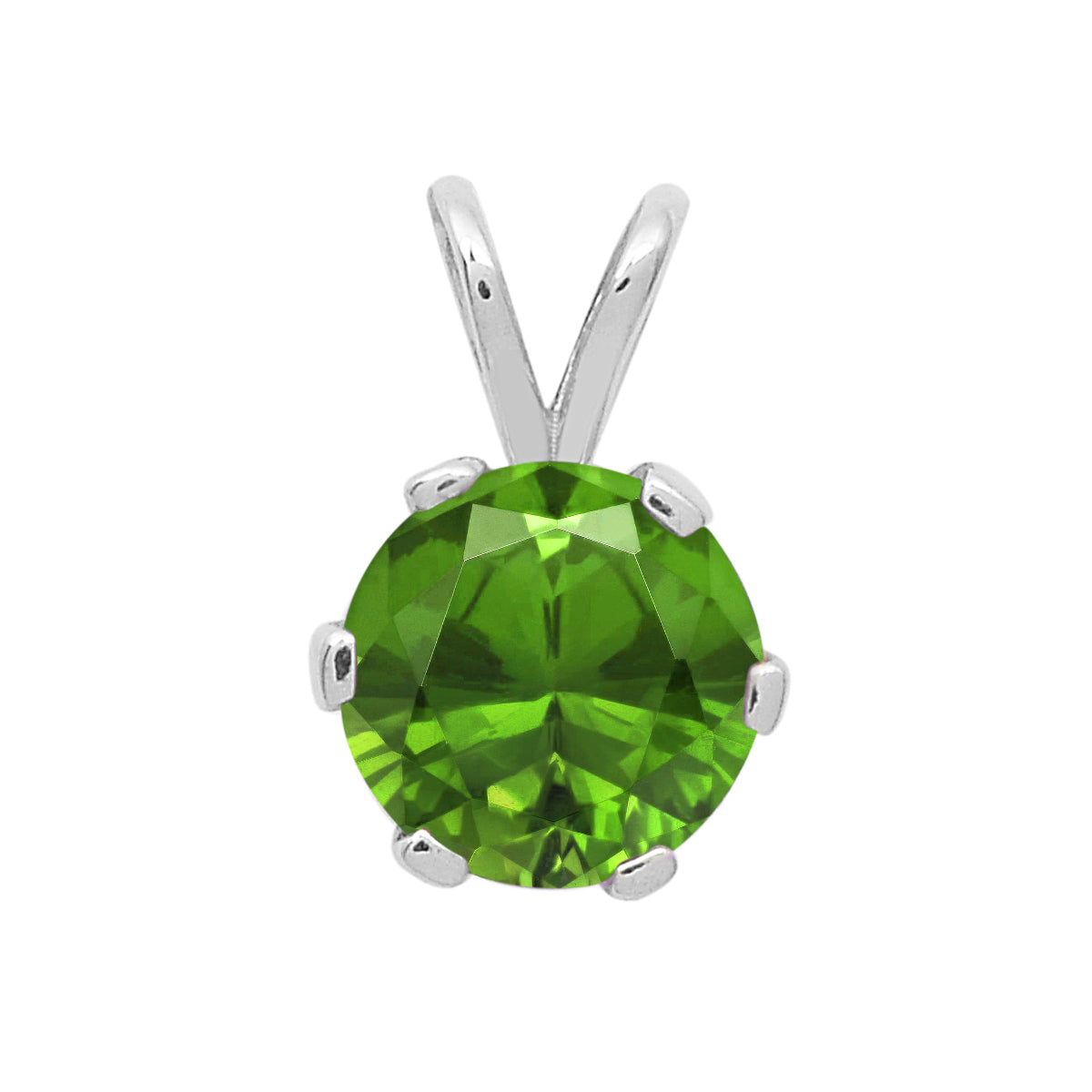 Multi-Stone Round Solitaire Pendant – Sterling Silver