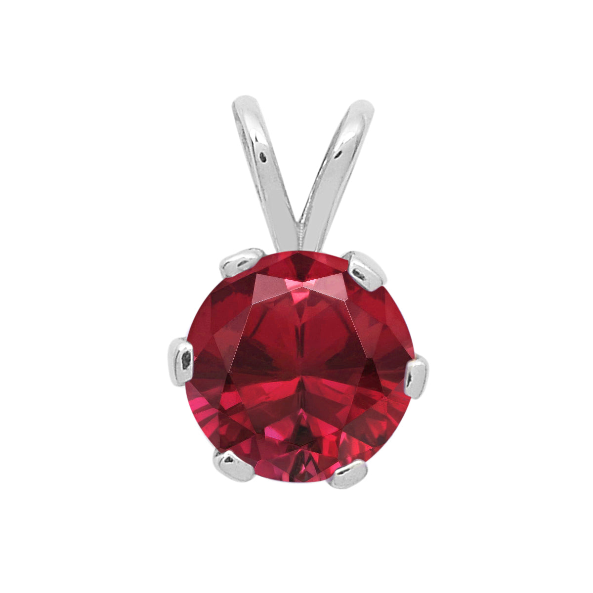 Multi-Stone Round Solitaire Pendant – Sterling Silver