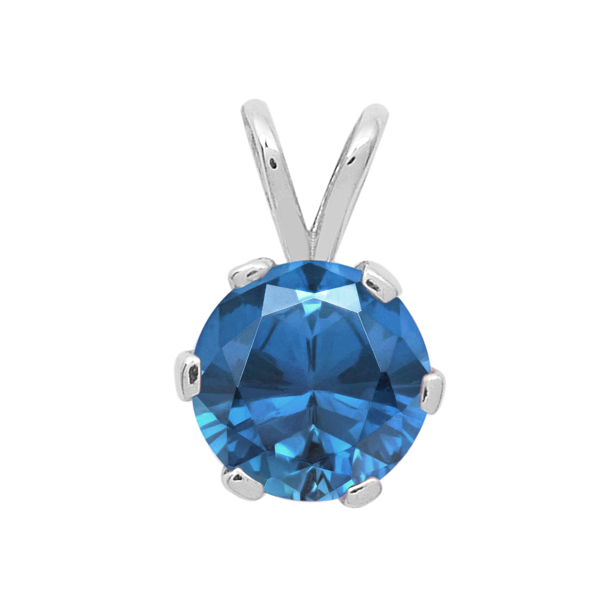 Multi-Stone Round Solitaire Pendant – Sterling Silver