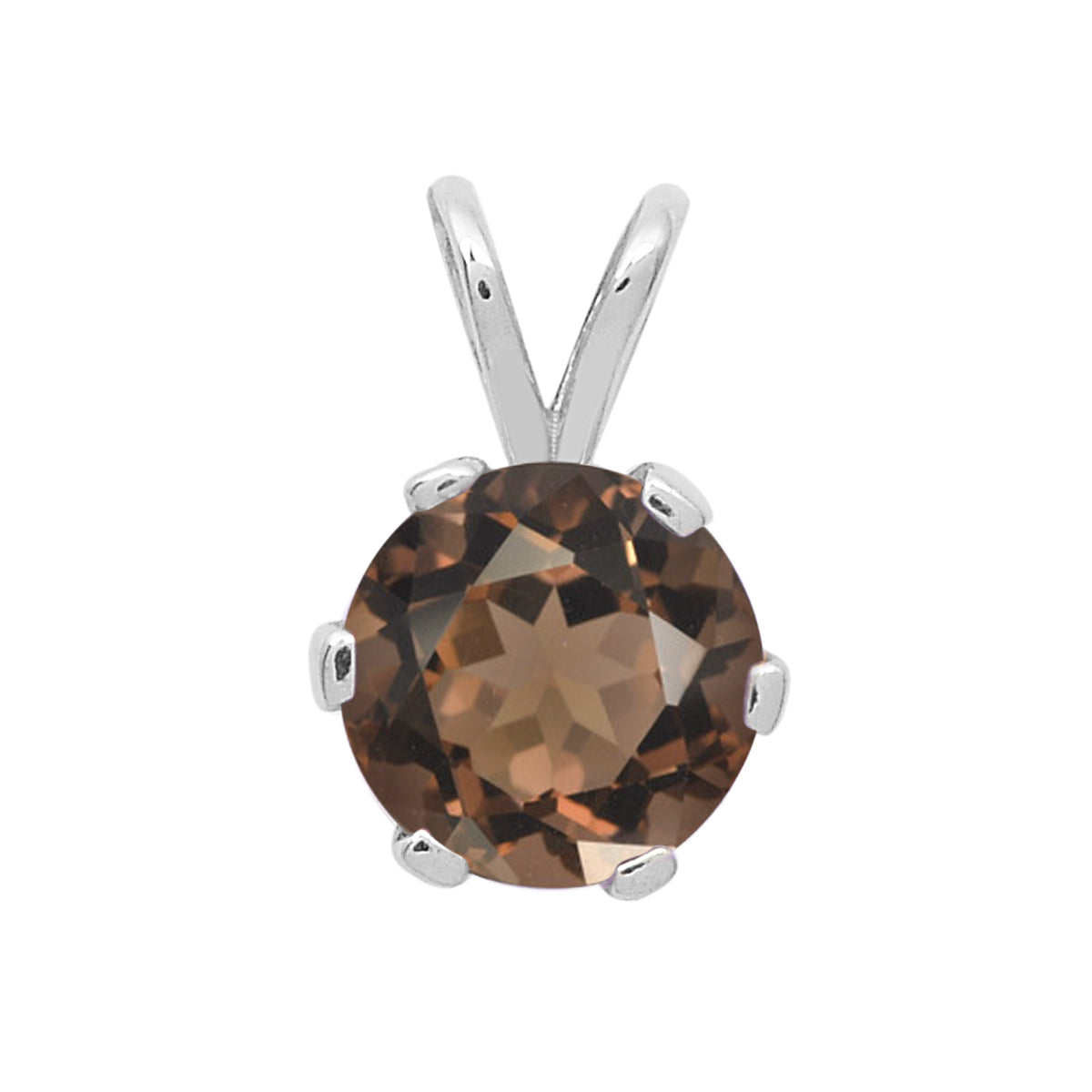 Multi-Stone Round Solitaire Pendant – Sterling Silver