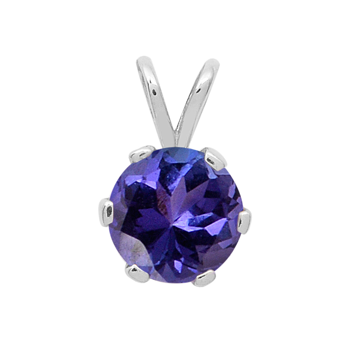 Multi-Stone Round Solitaire Pendant – Sterling Silver
