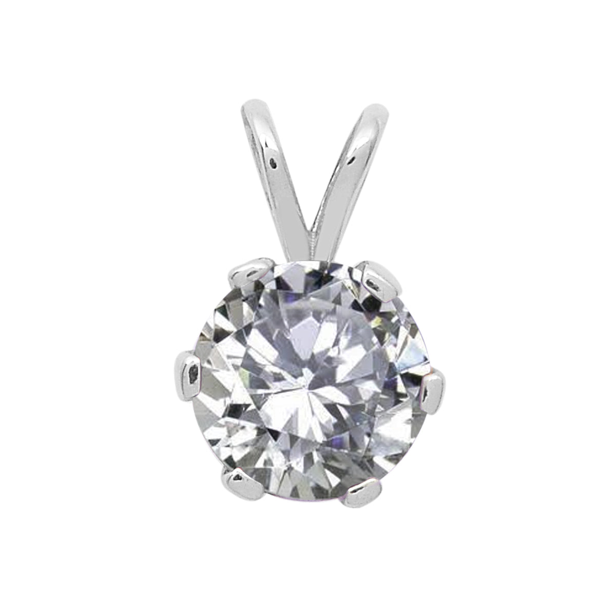 Multi-Stone Round Solitaire Pendant – Sterling Silver