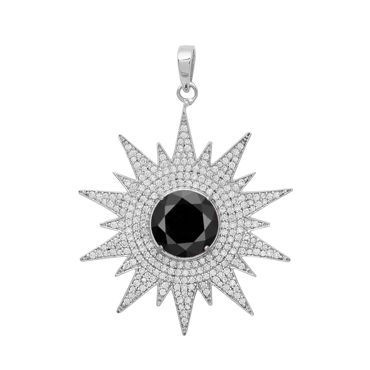 Multi Stone Vintage Filigree Pendant - Sterling Silver