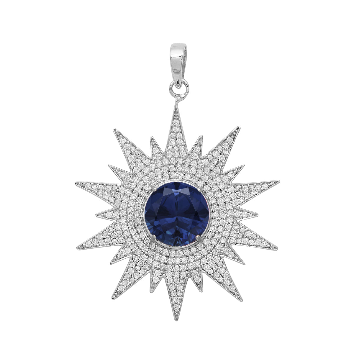 Multi Stone Vintage Filigree Pendant - Sterling Silver