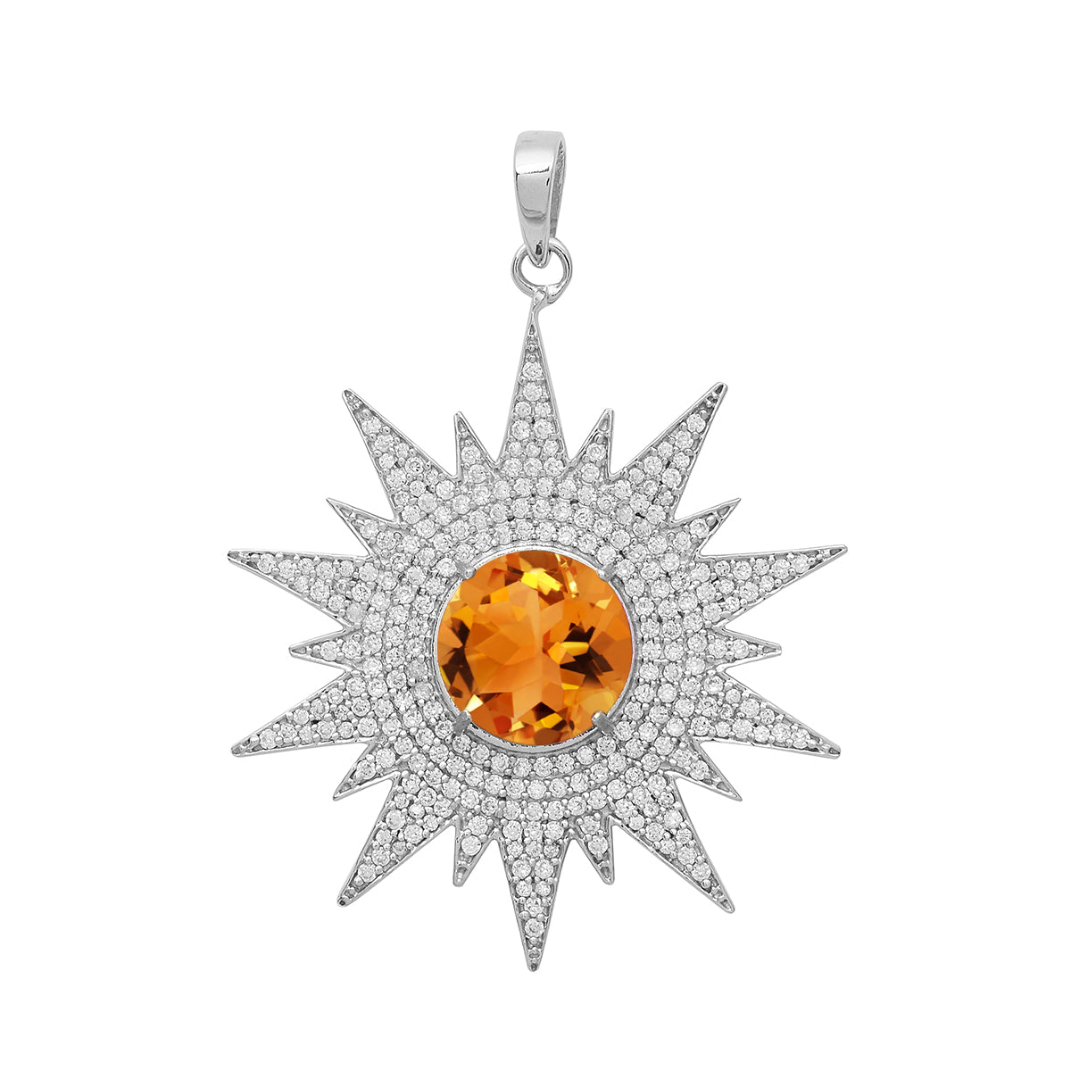 Multi Stone Vintage Filigree Pendant - Sterling Silver