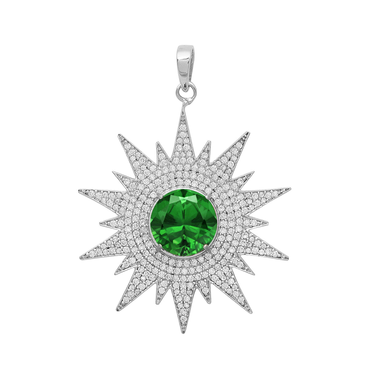 Multi Stone Vintage Filigree Pendant - Sterling Silver