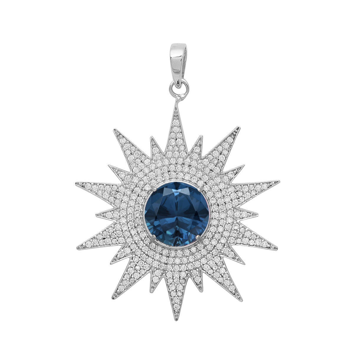 Multi Stone Vintage Filigree Pendant - Sterling Silver