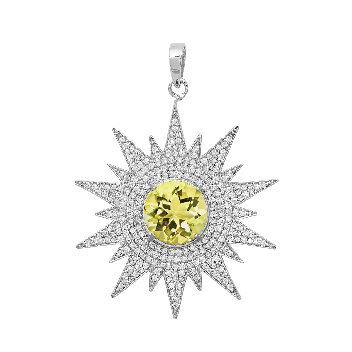 Multi Stone Vintage Filigree Pendant - Sterling Silver