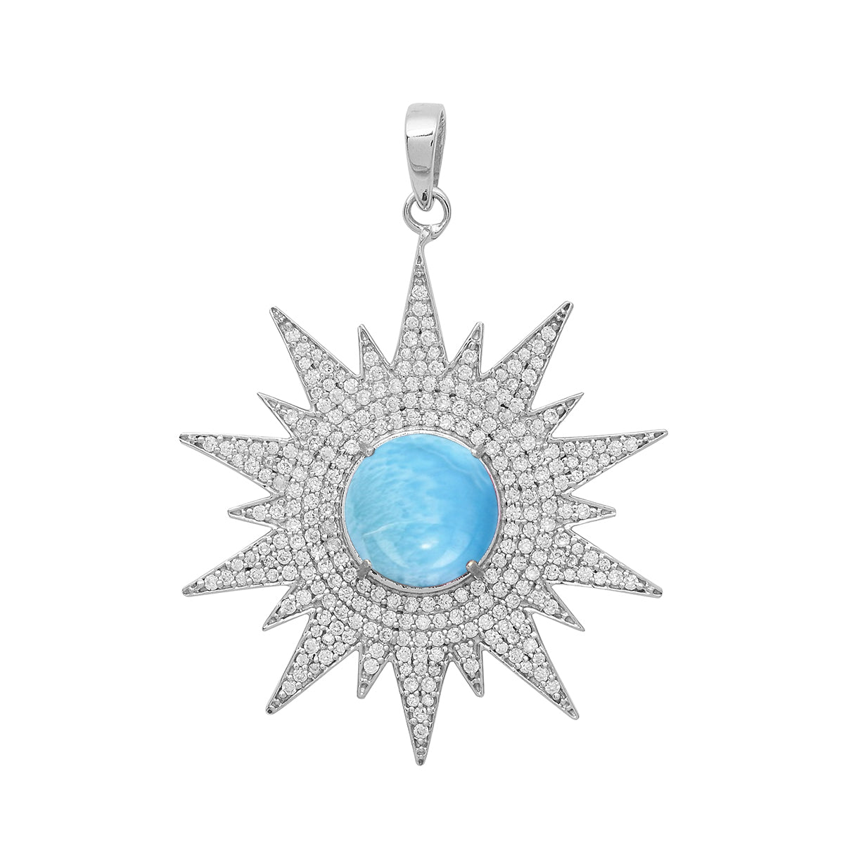 Multi Stone Vintage Filigree Pendant - Sterling Silver