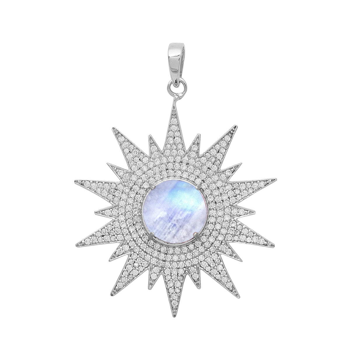 Multi Stone Vintage Filigree Pendant - Sterling Silver