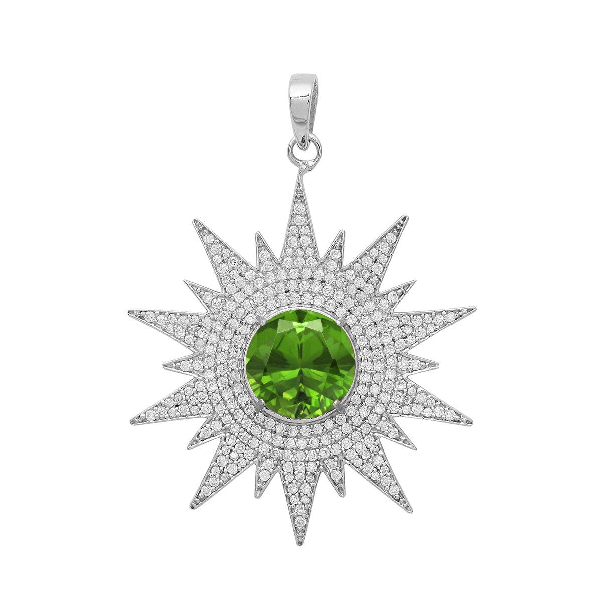 Multi Stone Vintage Filigree Pendant - Sterling Silver