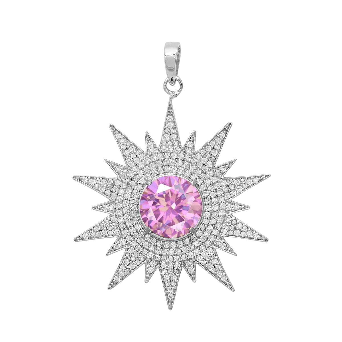Multi Stone Vintage Filigree Pendant - Sterling Silver