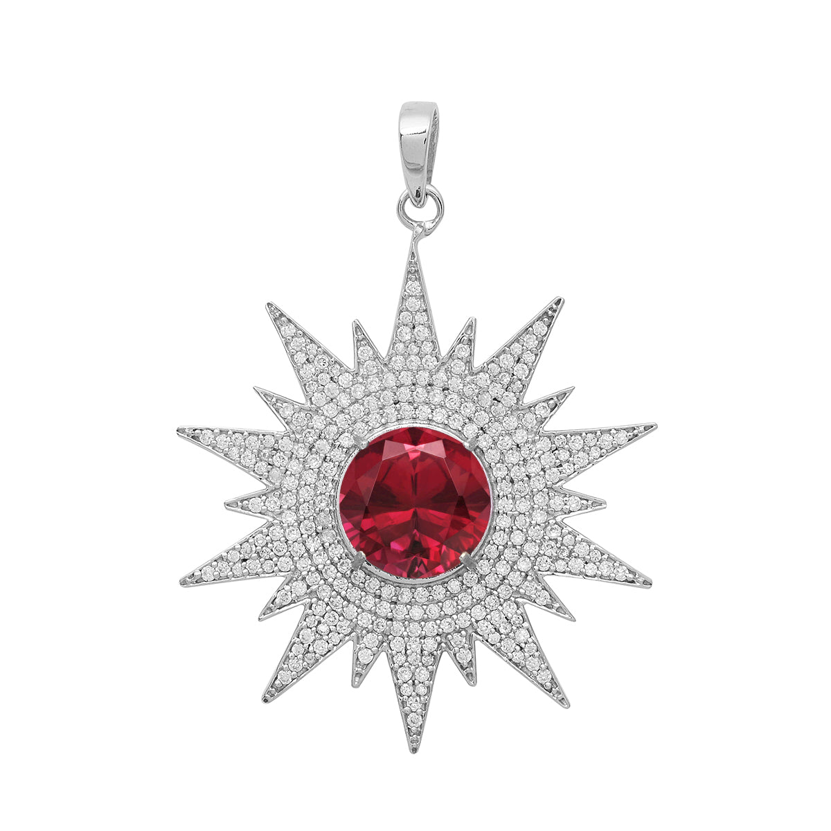 Multi Stone Vintage Filigree Pendant - Sterling Silver