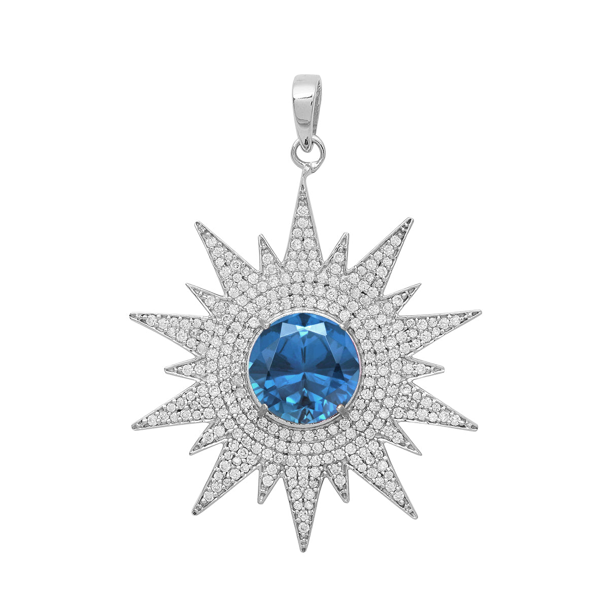 Multi Stone Vintage Filigree Pendant - Sterling Silver