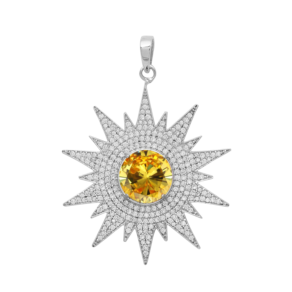 Multi Stone Vintage Filigree Pendant - Sterling Silver