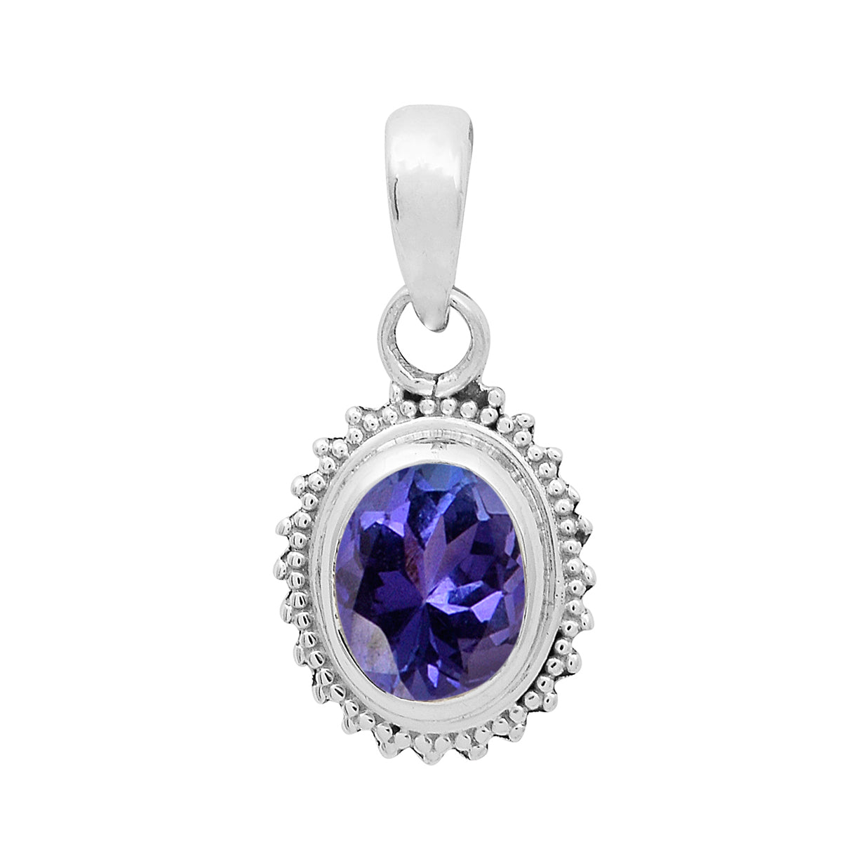 Multi-Stone Vintage Beaded Pendant – Sterling Silver