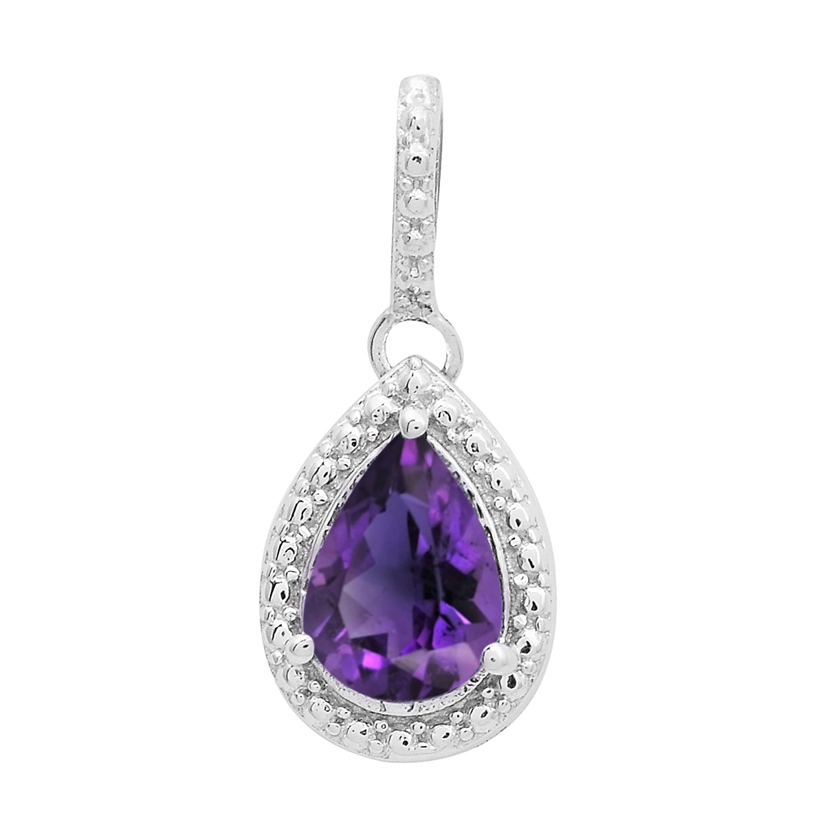 Multi-Stone Pear Pendant – Sterling Silver
