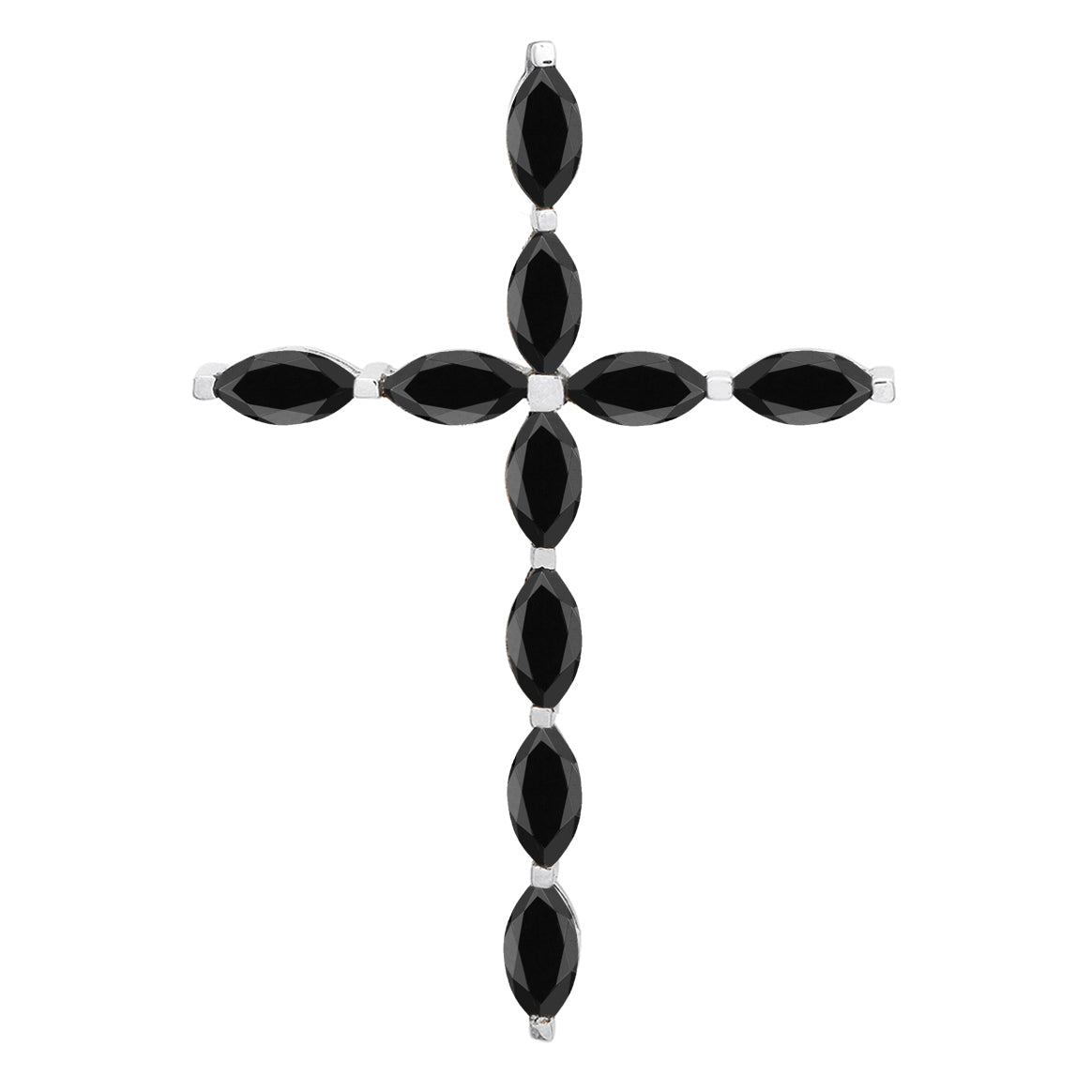 Ciondolo con croce cristiana e pietre preziose a scelta multipla