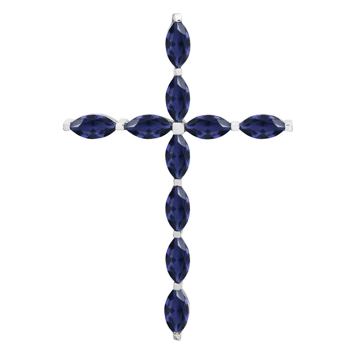 Ciondolo con croce cristiana e pietre preziose a scelta multipla