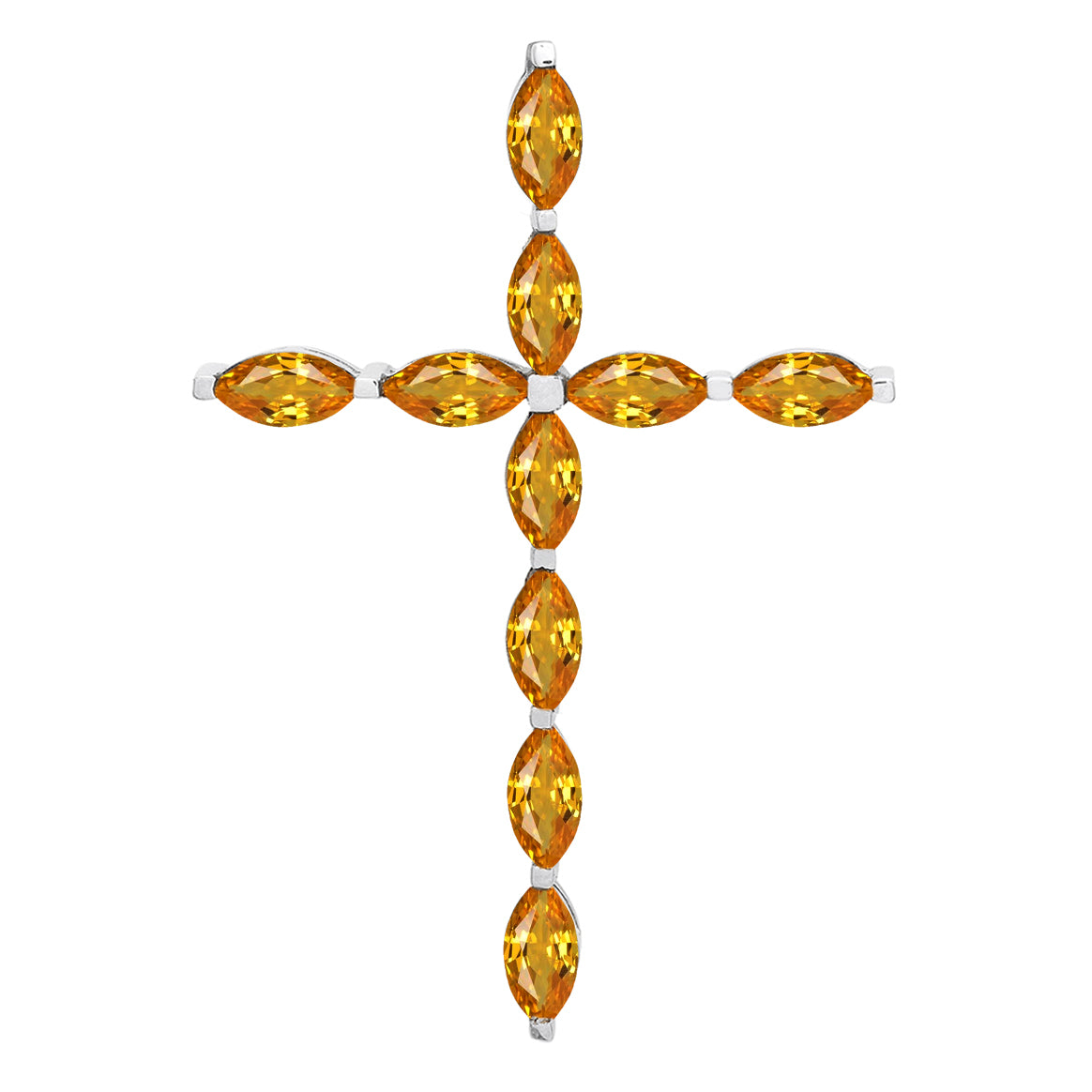 Ciondolo con croce cristiana e pietre preziose a scelta multipla