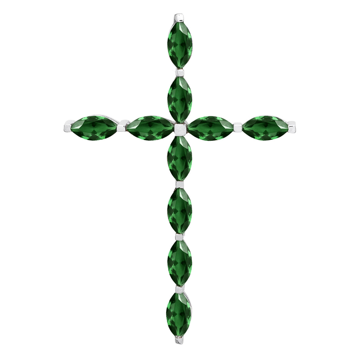 Ciondolo con croce cristiana e pietre preziose a scelta multipla