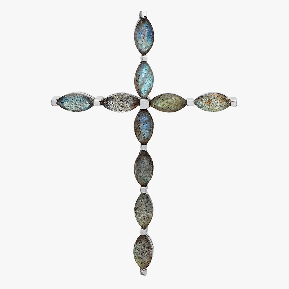 Ciondolo con croce cristiana e pietre preziose a scelta multipla