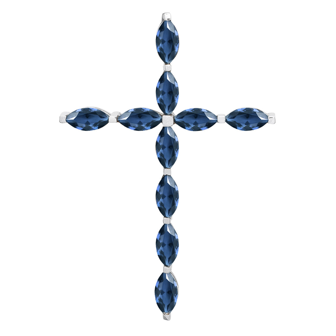Ciondolo con croce cristiana e pietre preziose a scelta multipla