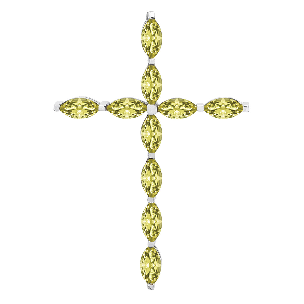 Ciondolo con croce cristiana e pietre preziose a scelta multipla