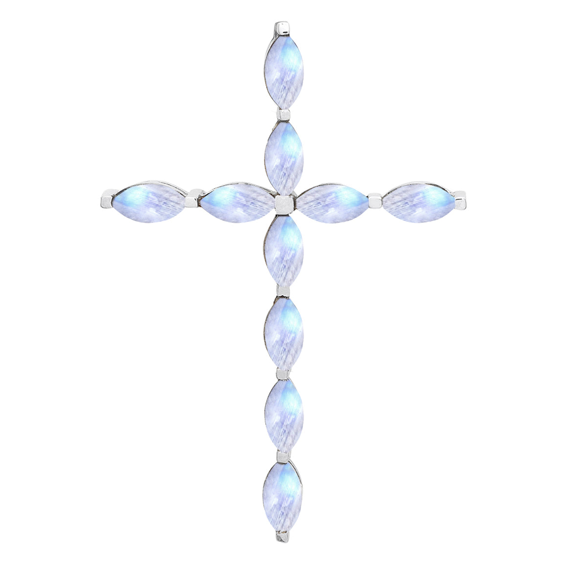 Ciondolo con croce cristiana e pietre preziose a scelta multipla