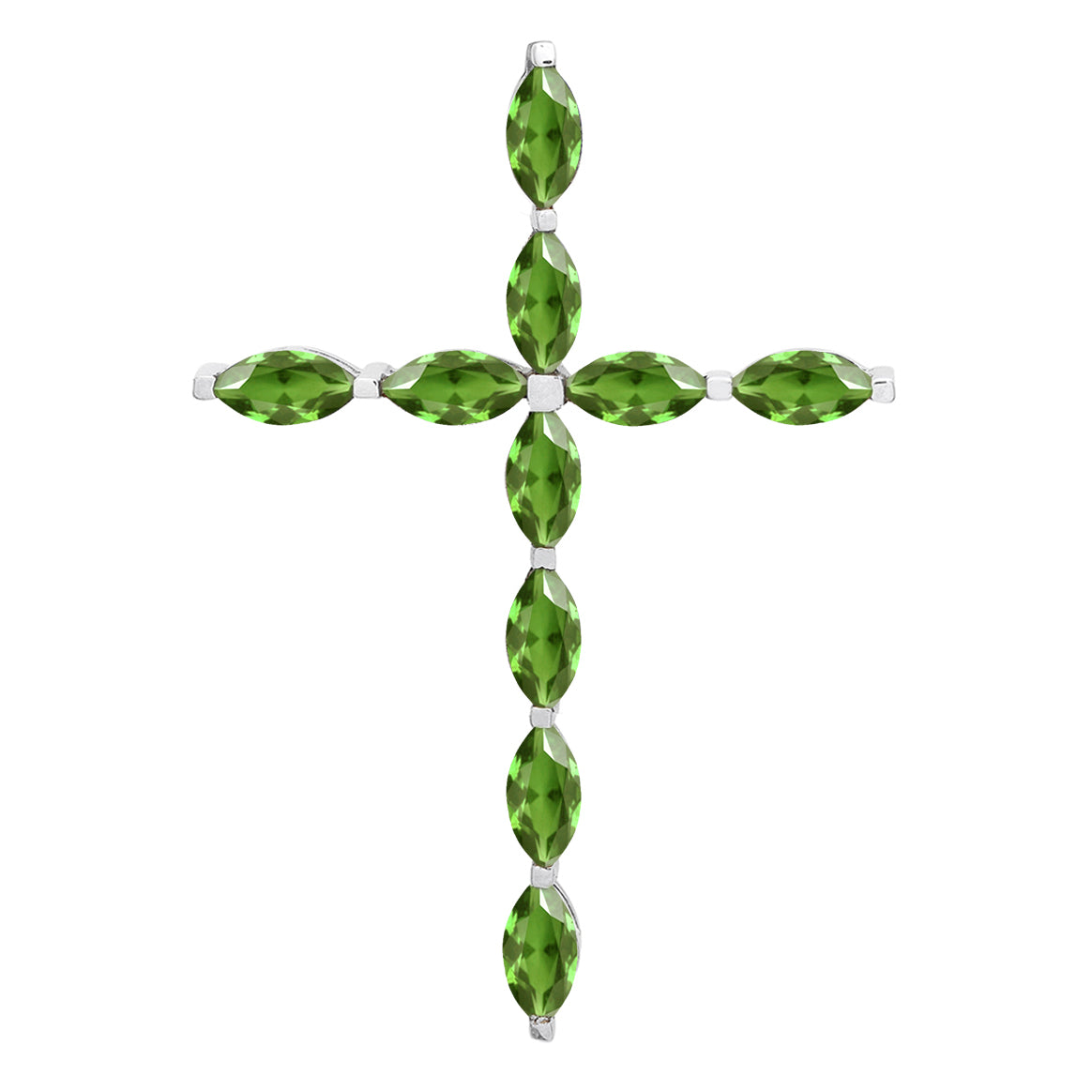 Ciondolo con croce cristiana e pietre preziose a scelta multipla