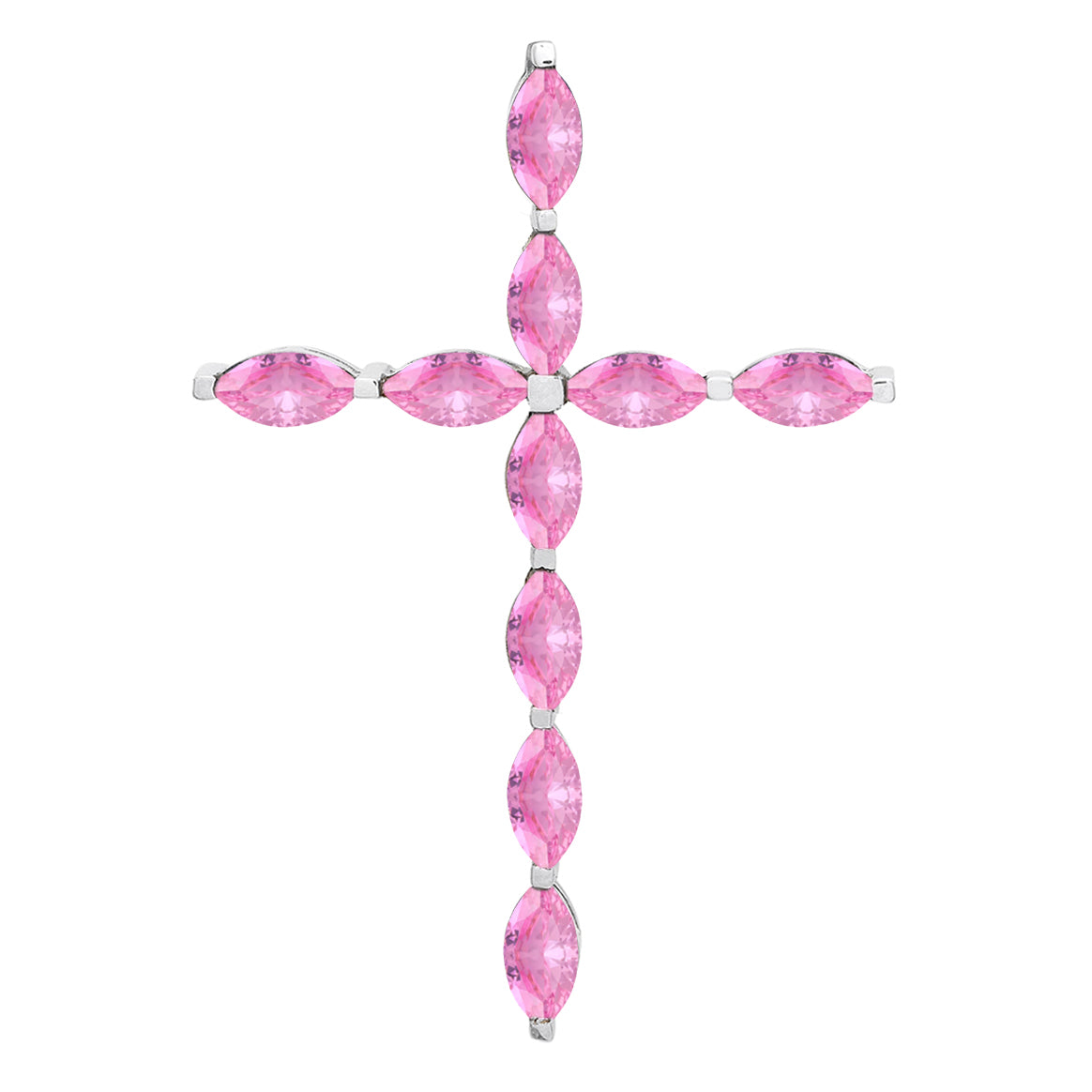 Ciondolo con croce cristiana e pietre preziose a scelta multipla