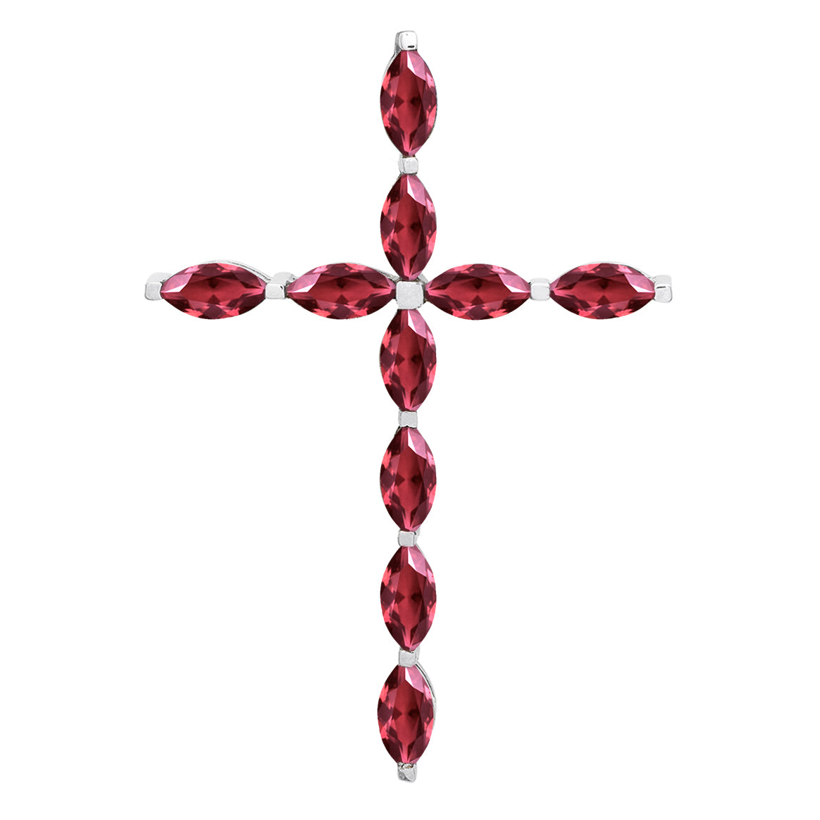 Ciondolo con croce cristiana e pietre preziose a scelta multipla