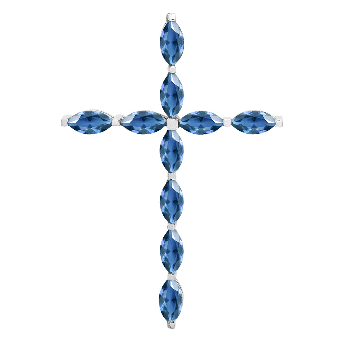 Ciondolo con croce cristiana e pietre preziose a scelta multipla