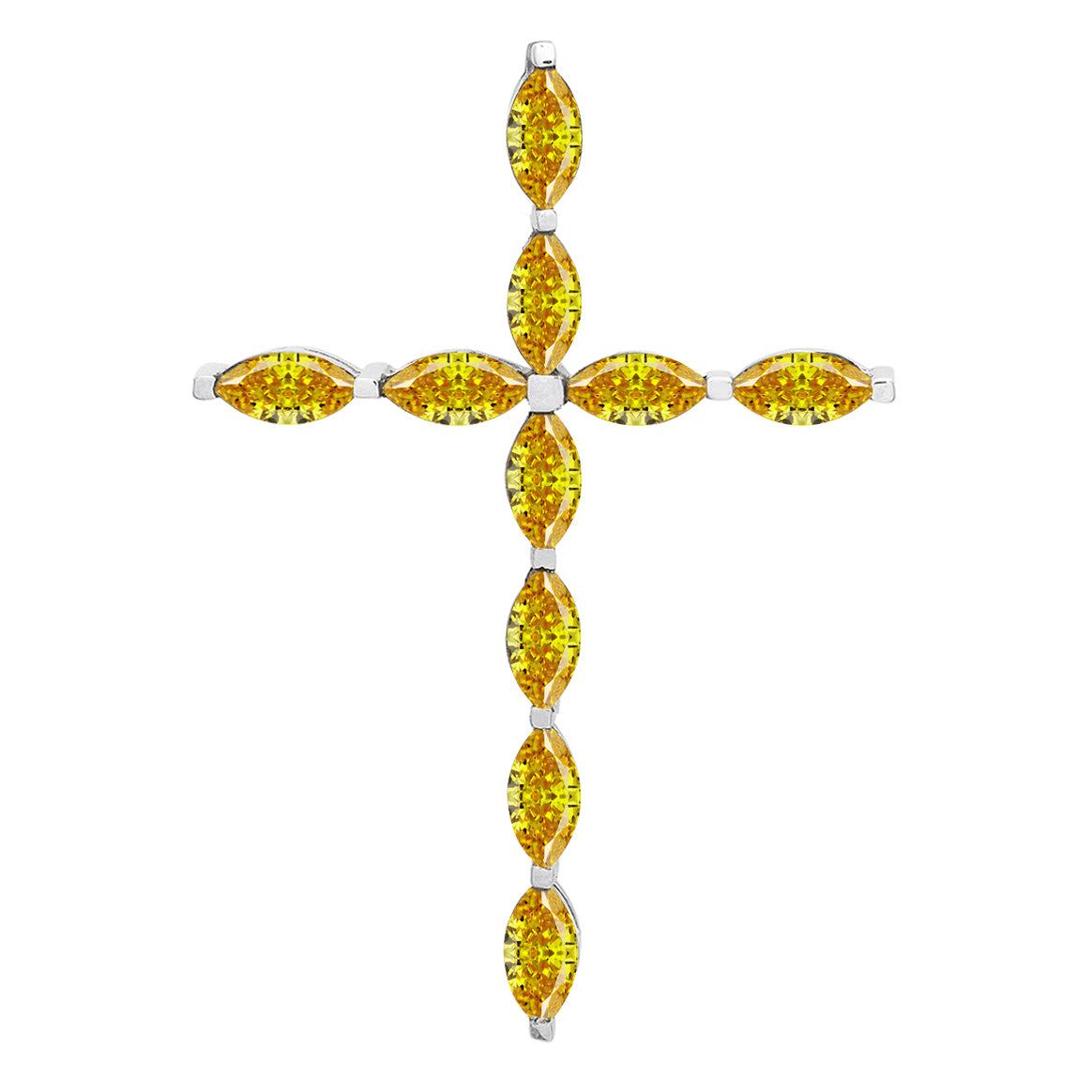 Ciondolo con croce cristiana e pietre preziose a scelta multipla