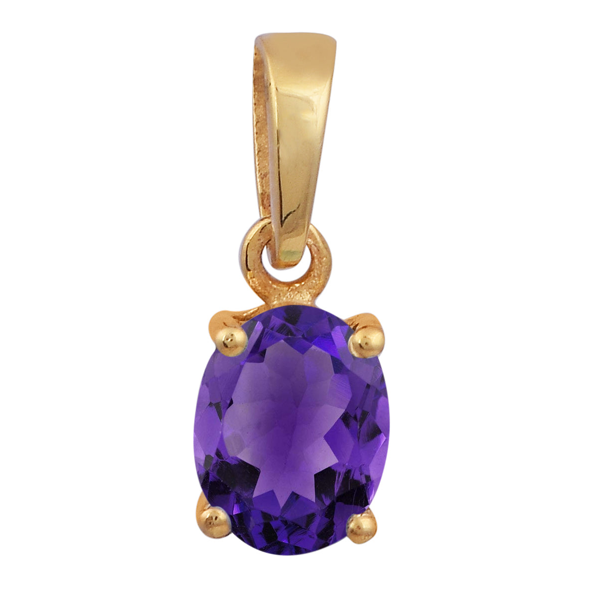 Multi Stone Oval Gemstone Pendant - Sterling Silver Gold Plated